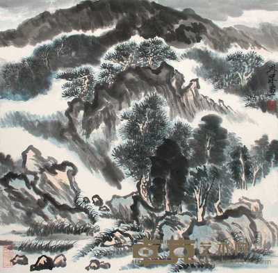 杨恩泉 山水 镜心 44.5×45cm
